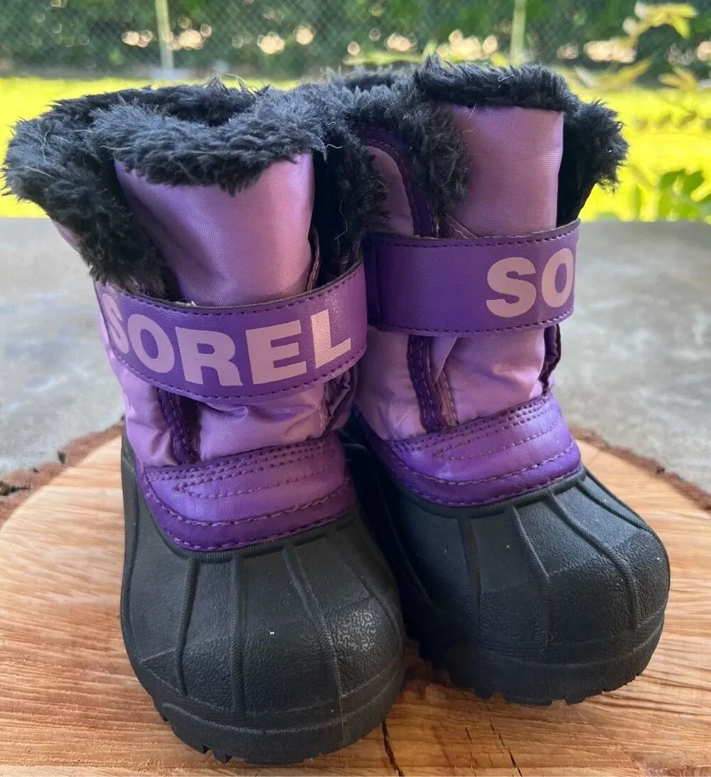 Sorel Snow Commander Winter Boot Gumdrop Purple Kids Size 7